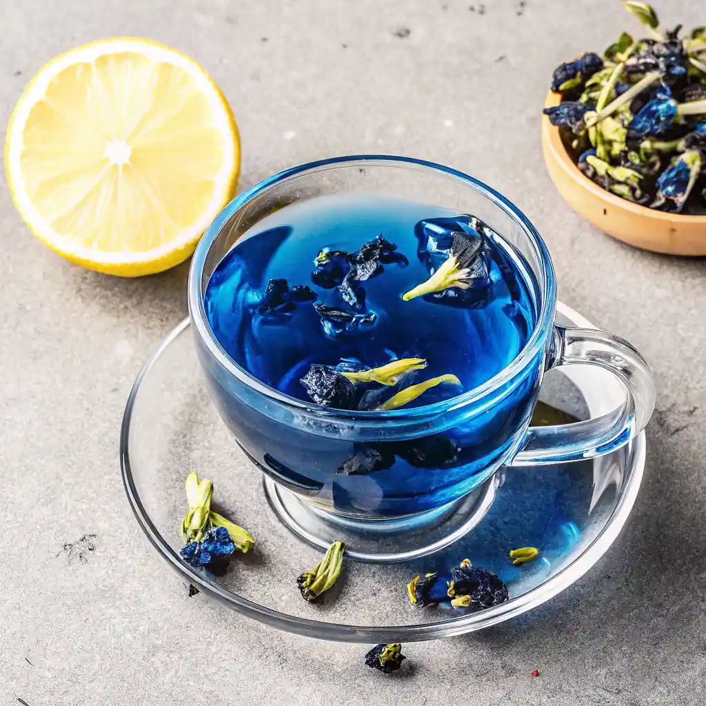 natural mounjaro recipe with butterfly pea tea and lemon