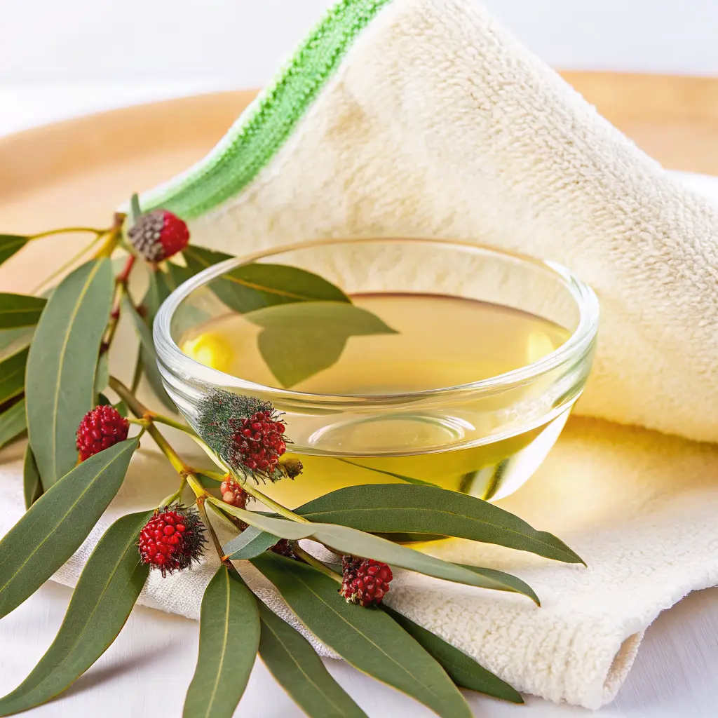 eucalyptus tea benefits with fresh leaves and herbal infusion