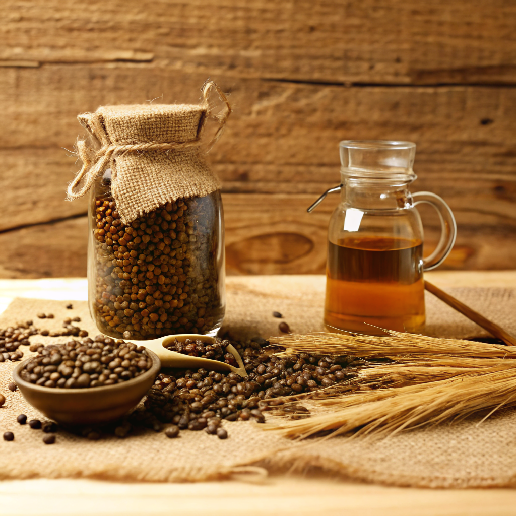 roasted barley tea benefits with grains, brewed tea, and raw barley