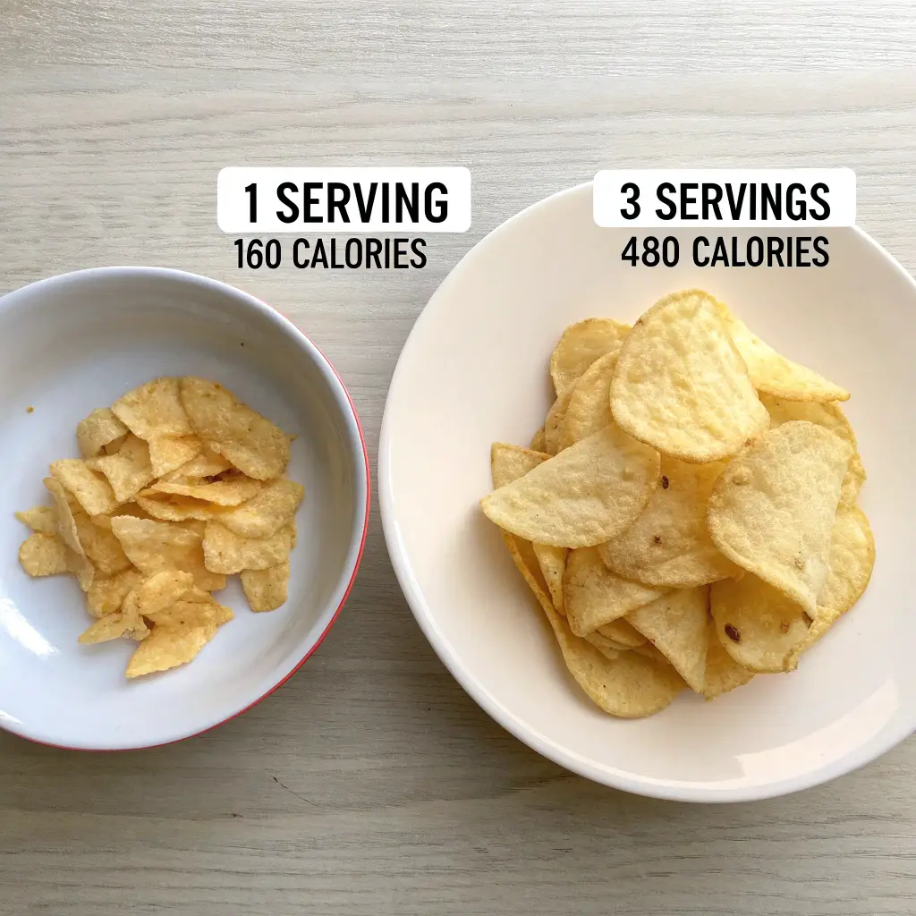 3 Servings of Salt and Vinegar Chips Calories: What You Need to Know 5 salt and vinegar chips one vs three servings comparison