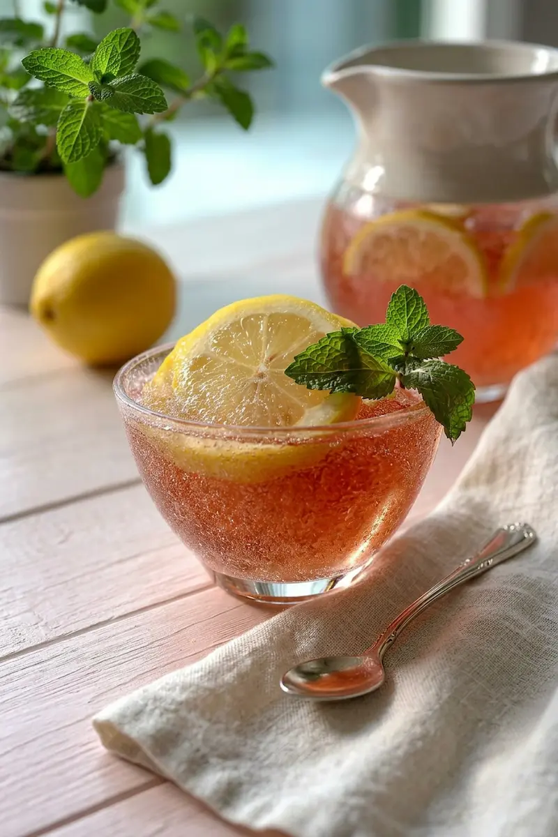 Gelatin weight loss recipe with lemon and mint low-calorie dessert