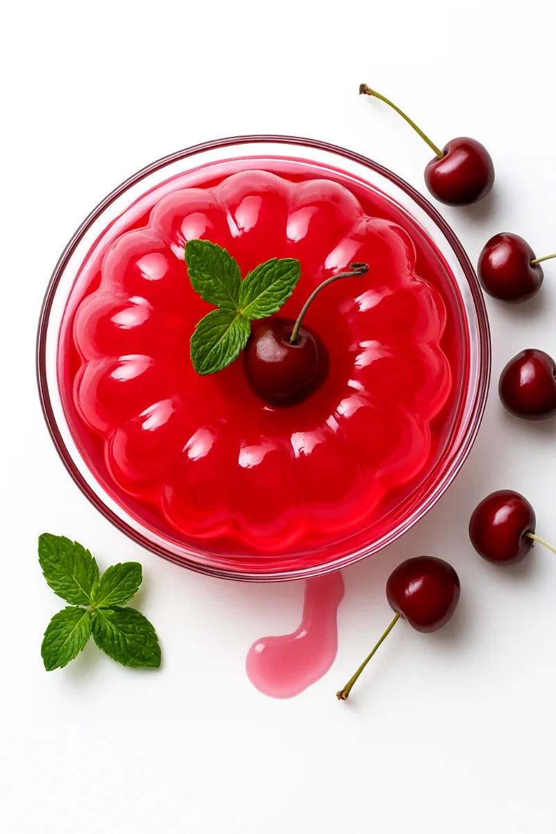 Dr. Oz Pink Gelatin Trick: natural hibiscus gelatin dessert with cherries