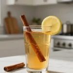 Dr Phil Diabetes Recipe morning drink with a cinnamon stick and lemon slice in a sunlit kitchen for blood sugar support.
